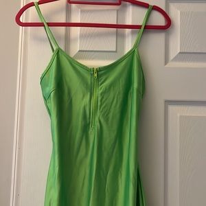 Large neon green dress. Very form fitting ( no need to iron 😉)